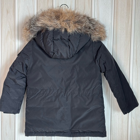 Moncler Black Kids Jacket with Fur Trim - Picture 3 of 6